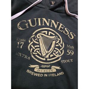 Official Guinness Black Gold Extra Stout Harp Hoodie Sweatshirt Mens XXL
